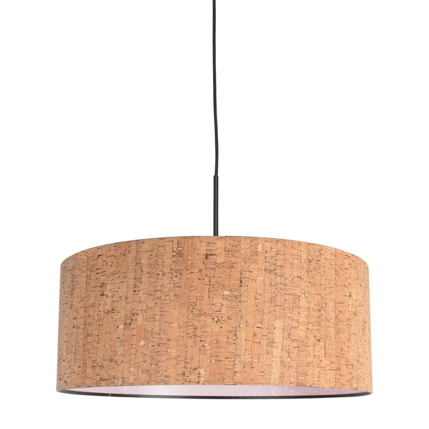 Hanglamp Sparkled Light 4337ZW zwart met beige kap in kurkstructuur