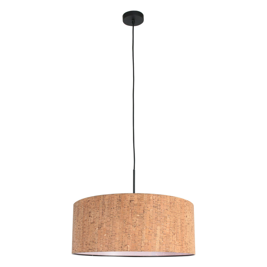 Hanglamp Sparkled Light 4337ZW zwart met beige kap in kurkstructuur