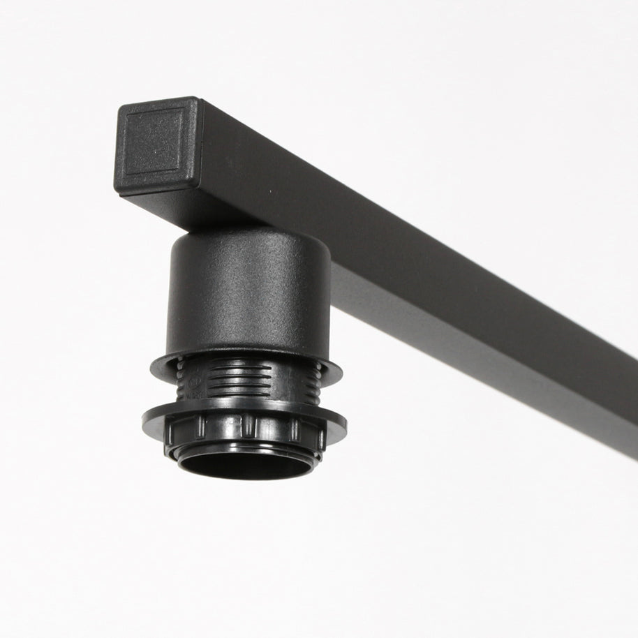 Zwarte 3-lichts hanglamp Stang 4363ZW met beige kappen in kurkstructuur