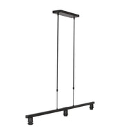 Zwarte 3-lichts hanglamp Stang 4363ZW met beige kappen in kurkstructuur
