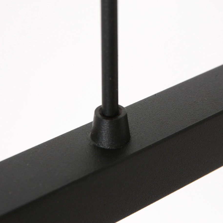 Zwarte 3-lichts hanglamp Stang 4363ZW met beige kappen in kurkstructuur