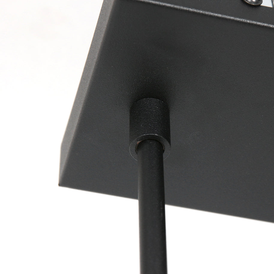 Zwarte 3-lichts hanglamp Stang 4363ZW met beige kappen in kurkstructuur