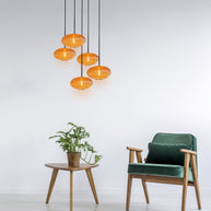 Hanglamp Aurelio 4383ZW – 5-lichts armatuur met ufo-glas
