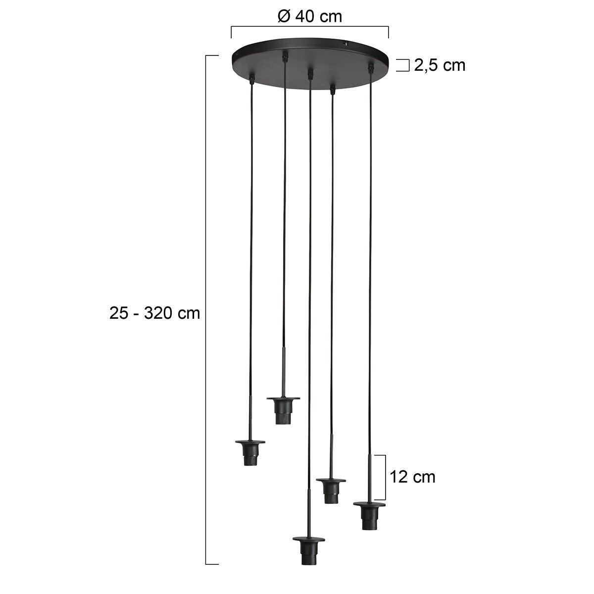 Hanglamp Aurelio 4383ZW – 5-lichts armatuur met ufo-glas