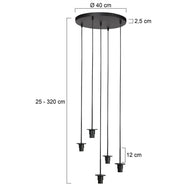 Hanglamp Aurelio 4383ZW – 5-lichts armatuur met ufo-glas