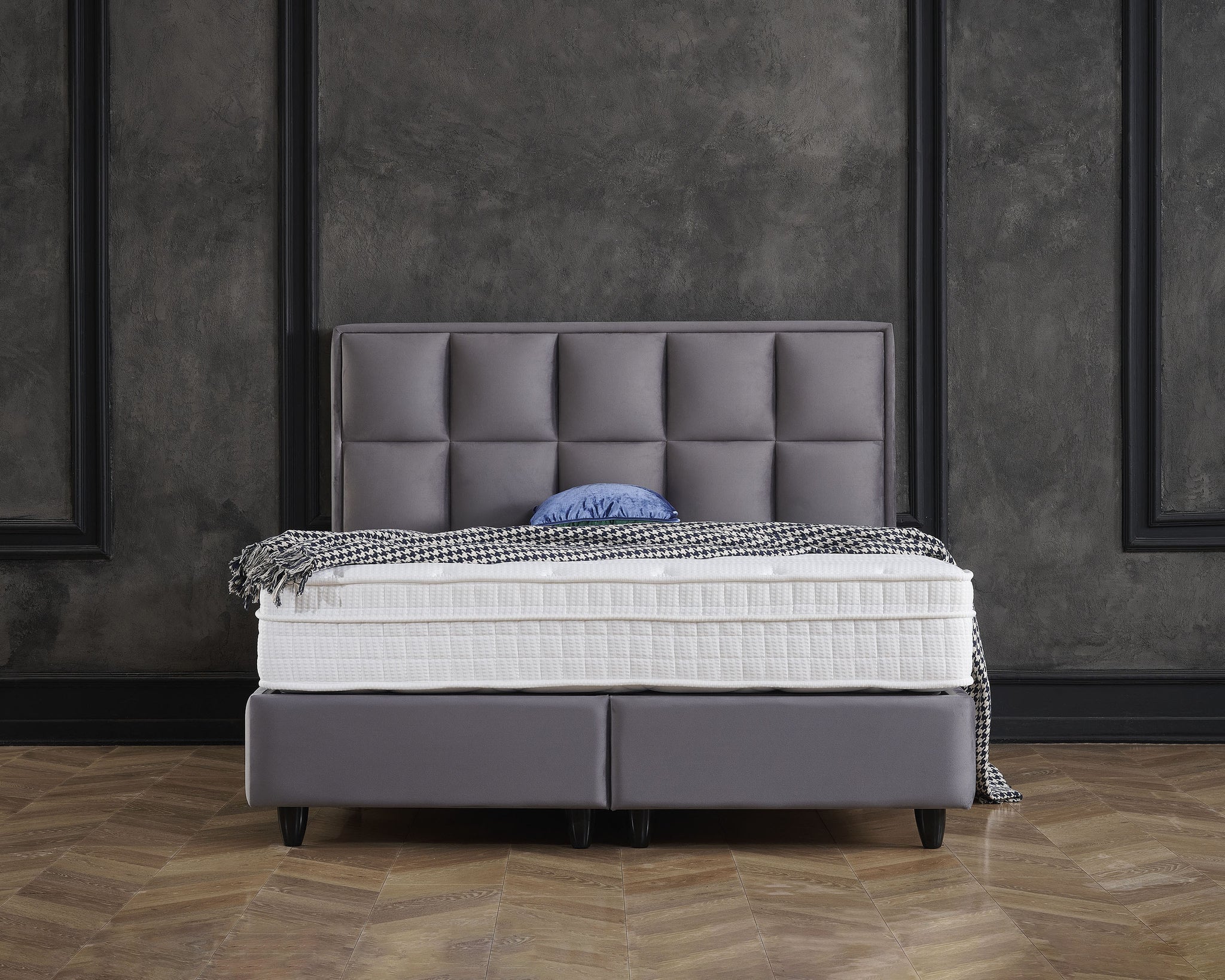 Opbergboxspring Miami Velvet Antraciet 160x200