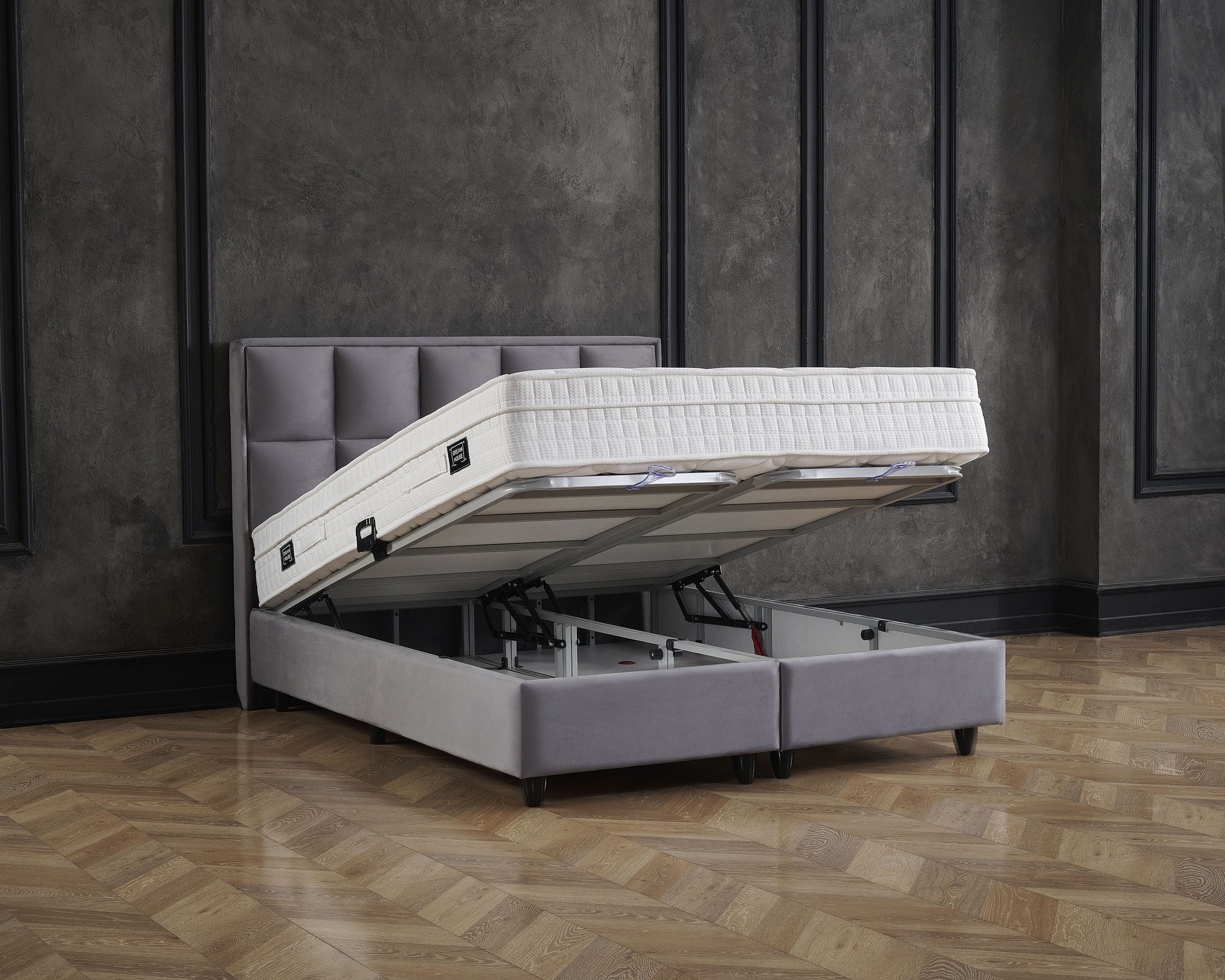 Opbergboxspring Miami Velvet Antraciet 160x200