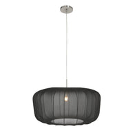Hanglamp Vela Lino 4473ST staal met zwarte textielkap Ø60 cm