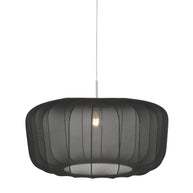 Hanglamp Vela Lino 4473ST staal met zwarte textielkap Ø60 cm