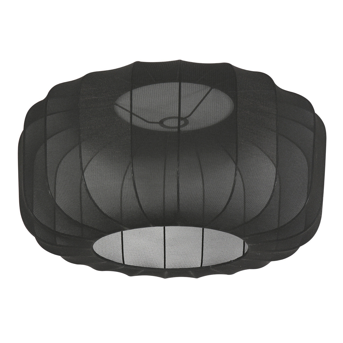 Hanglamp Vela Lino 4473ST staal met zwarte textielkap Ø60 cm