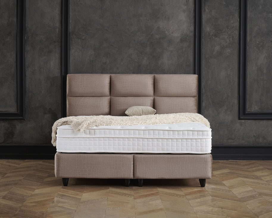 Opbergboxspring Mississippi Taupe 140x200