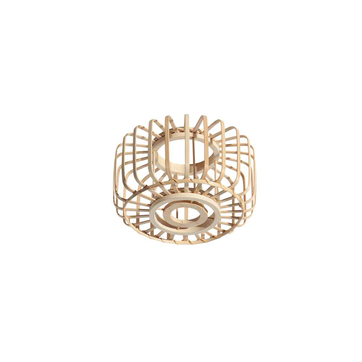 Hanglamp Breeza-Beach 4475ZW zwart met bamboe kap Ø20 cm