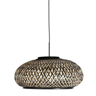 Nox Light 4476ZW – gevlochten bamboe in zwart en naturel Ø50