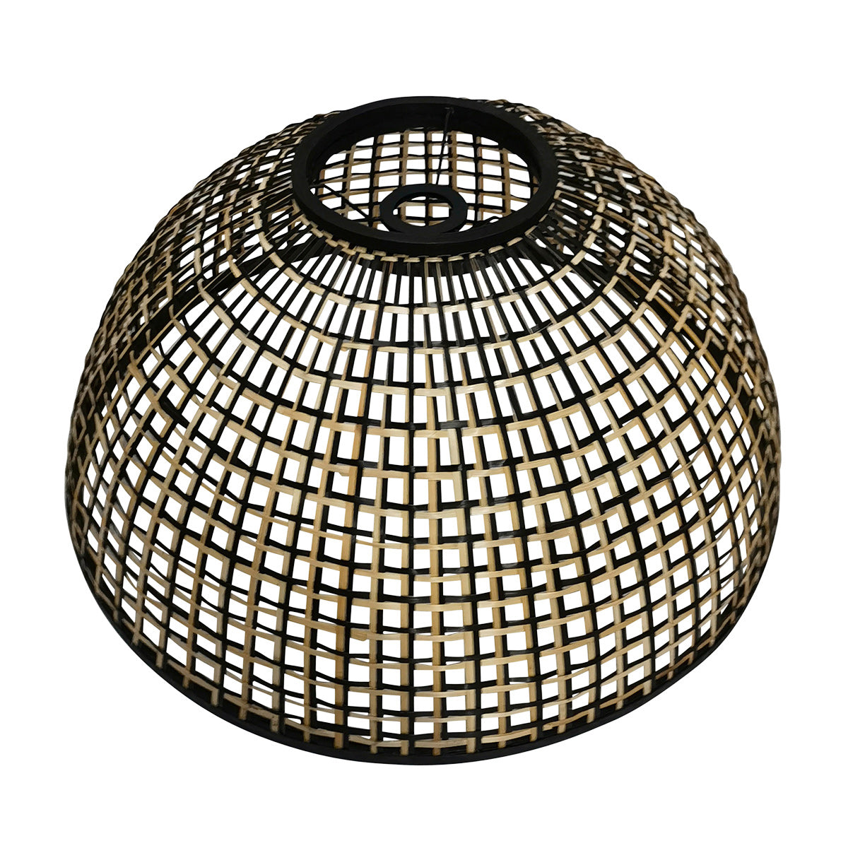 Nox Light 4477ZW – hanglamp met halfronde bamboe kap 60 cm