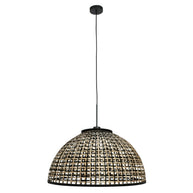 Nox Light 4477ZW – hanglamp met halfronde bamboe kap 60 cm