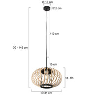 Hanglamp Silva 4479ZW – trendy bamboe Ø31 cm met E27-fitting