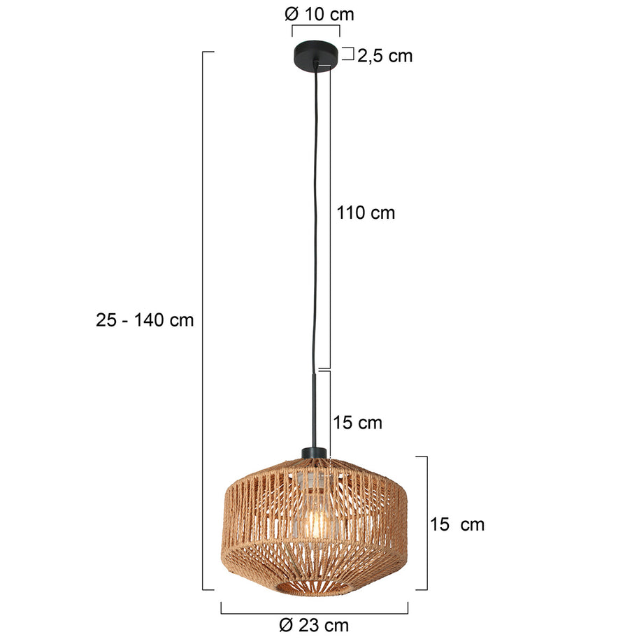 Hanglamp Ropex 4481ZW – touwhanglamp voor een warme sfeer
