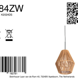 Hanglamp Ropex 4484ZW – speelse touwlamp in boho-stijl