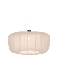 Hanglamp Vela Lino 4485ZW zwart met beige-crème textielkap