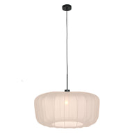 Hanglamp Vela Lino 4485ZW zwart met beige-crème textielkap