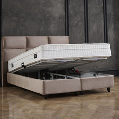 Opbergboxspring Mississippi Taupe 160x200
