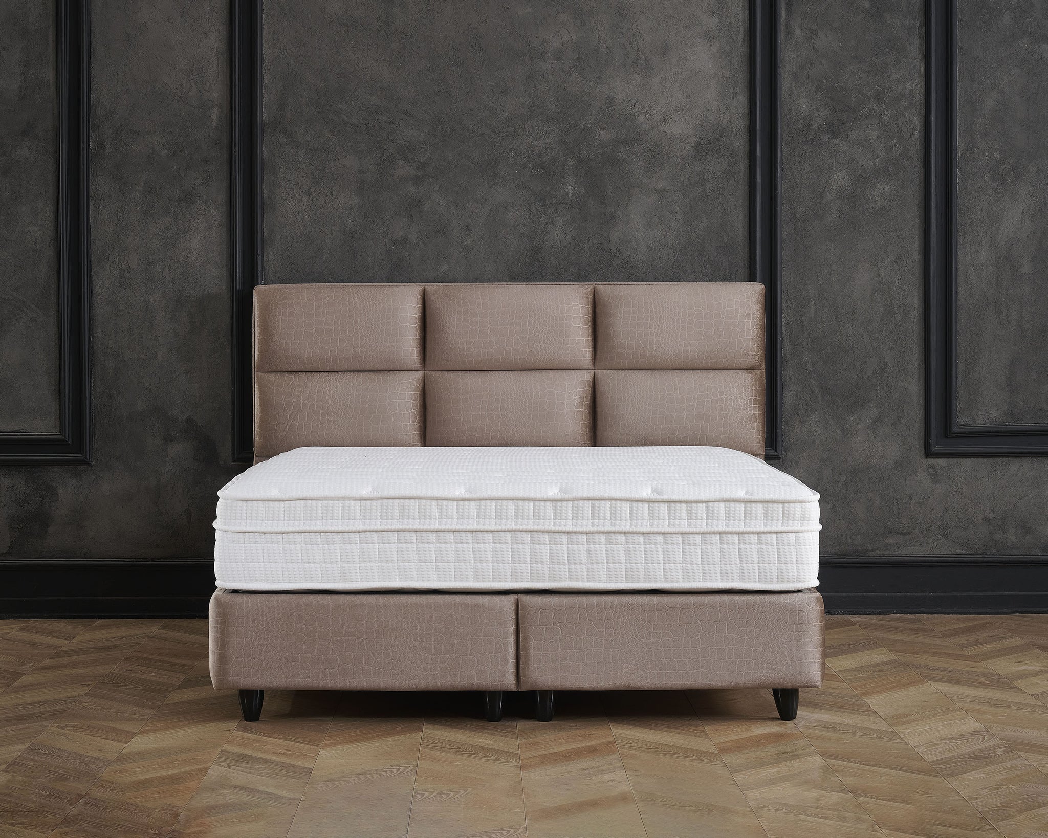 Opbergboxspring Mississippi Taupe 160x200