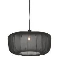 Hanglamp Vela Lino 4486ZW zwart met zwarte textielkap Ø60 cm