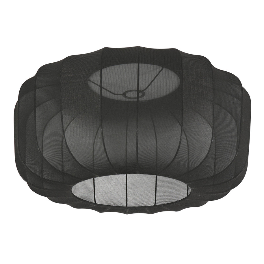 Hanglamp Vela Lino 4486ZW zwart met zwarte textielkap Ø60 cm