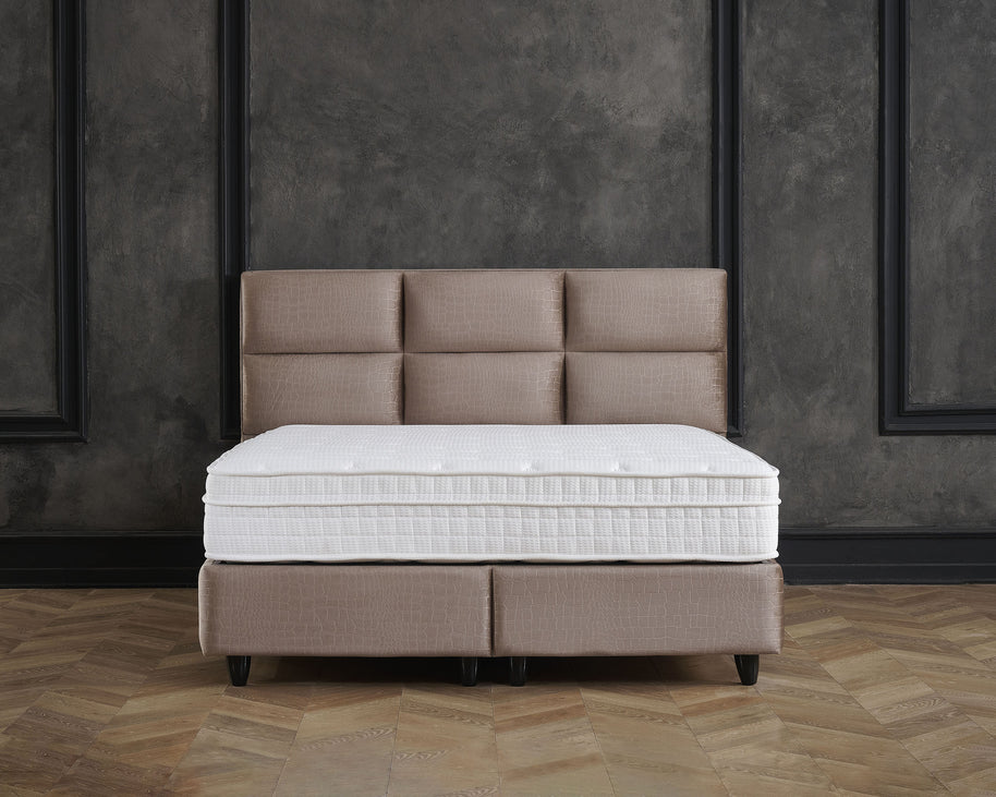 Opbergboxspring Mississippi Taupe 180x200