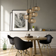 Hanglamp Silva 4524ZW – 5-lichts bamboeontwerp Ø31 cm trendy