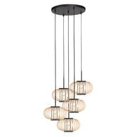 Hanglamp Silva 4524ZW – 5-lichts bamboeontwerp Ø31 cm trendy
