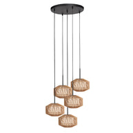 5-lichts hanglamp Ropex 4525ZW - speelse touwlamp voor vide