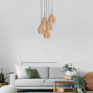 5-lichts hanglamp Ropex 4526ZW – speelse touwlamp voor vide