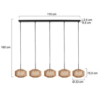 Hanglamp Ropex 4530ZW – 5-lichts touwlamp voor sfeervol licht
