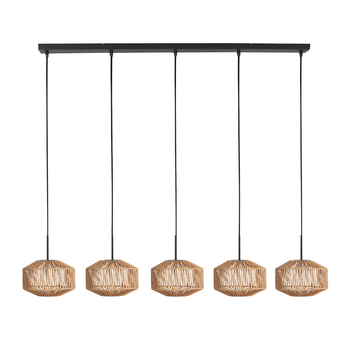 Hanglamp Ropex 4530ZW – 5-lichts touwlamp voor sfeervol licht