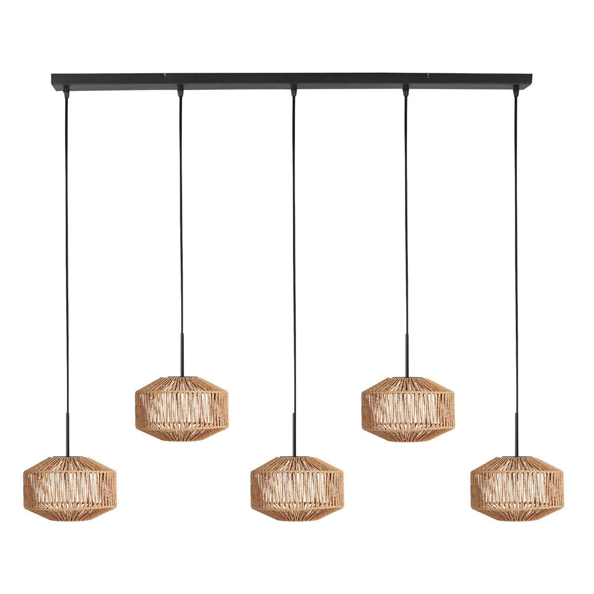 Hanglamp Ropex 4530ZW – 5-lichts touwlamp voor sfeervol licht