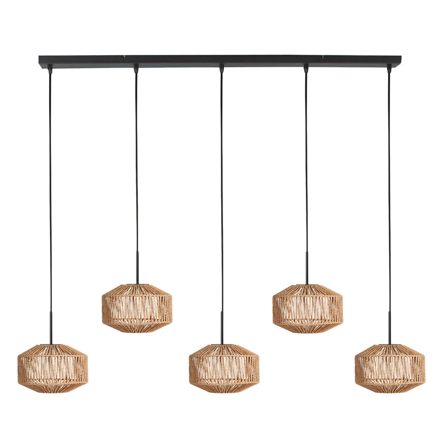 Hanglamp Ropex 4530ZW – 5-lichts touwlamp voor sfeervol licht