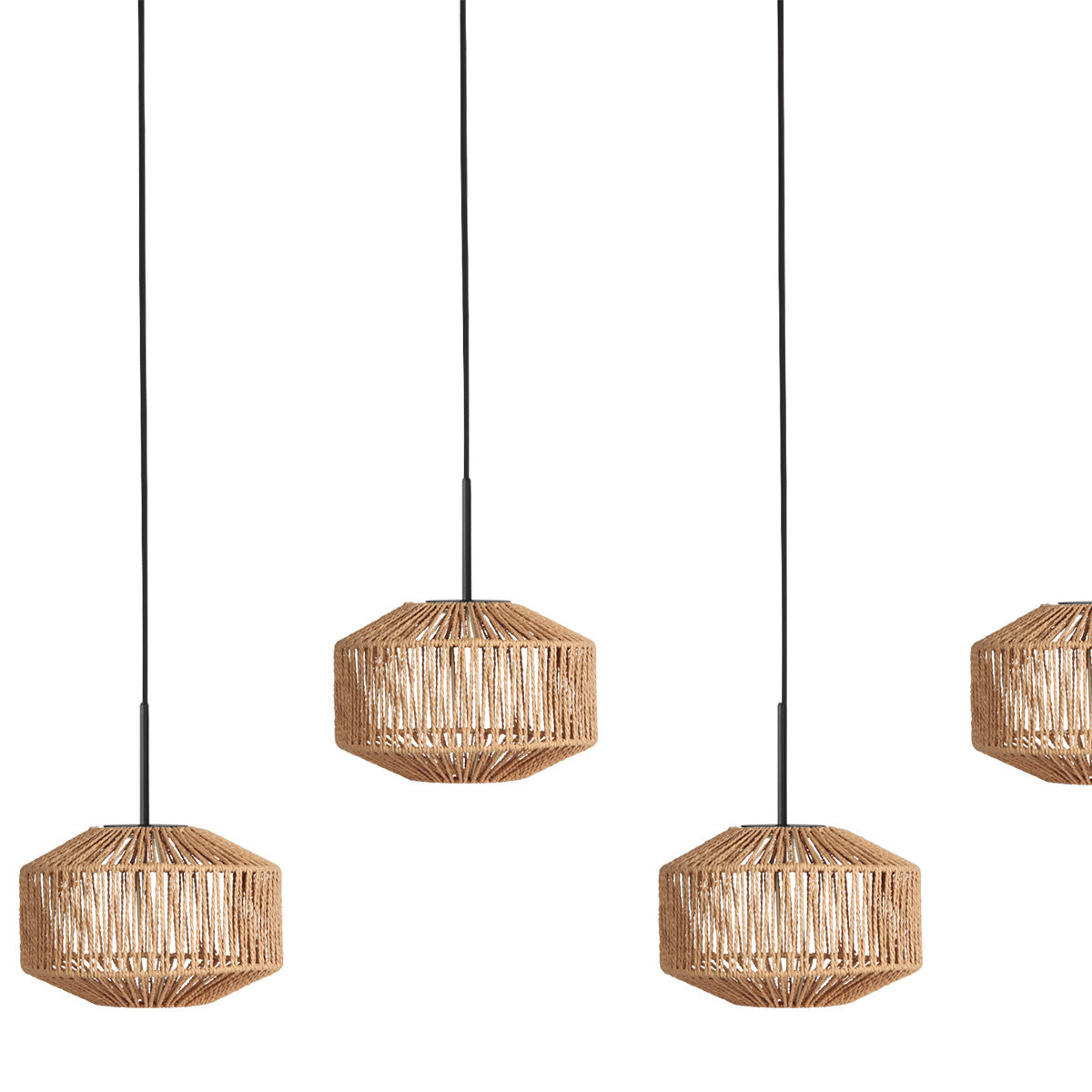 Hanglamp Ropex 4530ZW – 5-lichts touwlamp voor sfeervol licht
