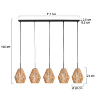 Hanglamp Ropex 4531ZW – 5-lichts touwlamp voor sfeervol wonen