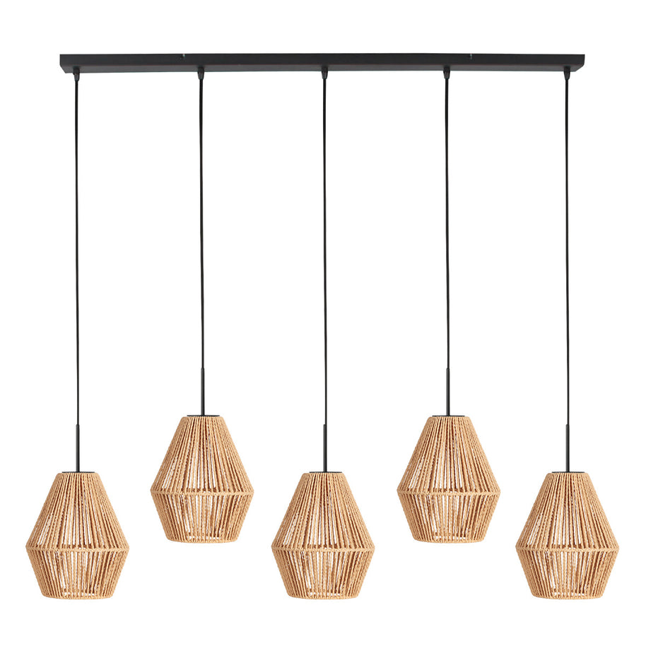 Hanglamp Ropex 4531ZW – 5-lichts touwlamp voor sfeervol wonen
