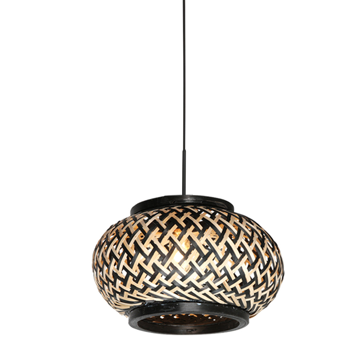 Nox Light 4538ZW – compacte hanglamp met bamboe kap