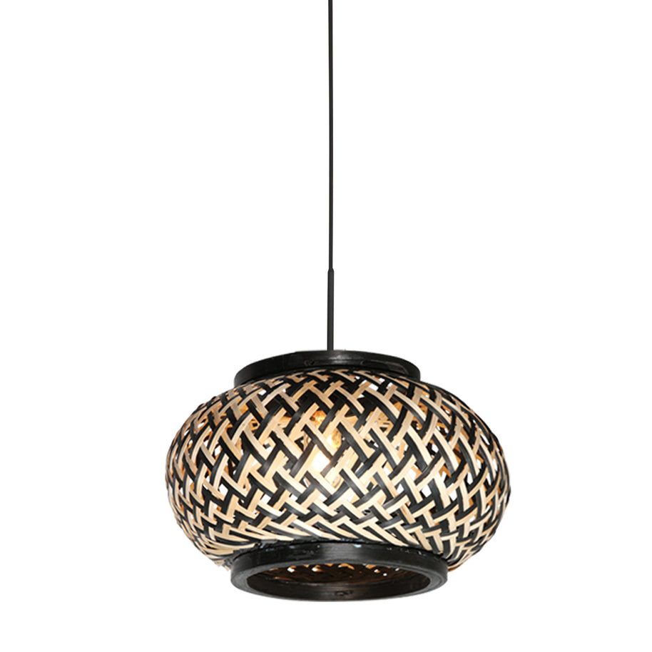 Nox Light 4538ZW – compacte hanglamp met bamboe kap