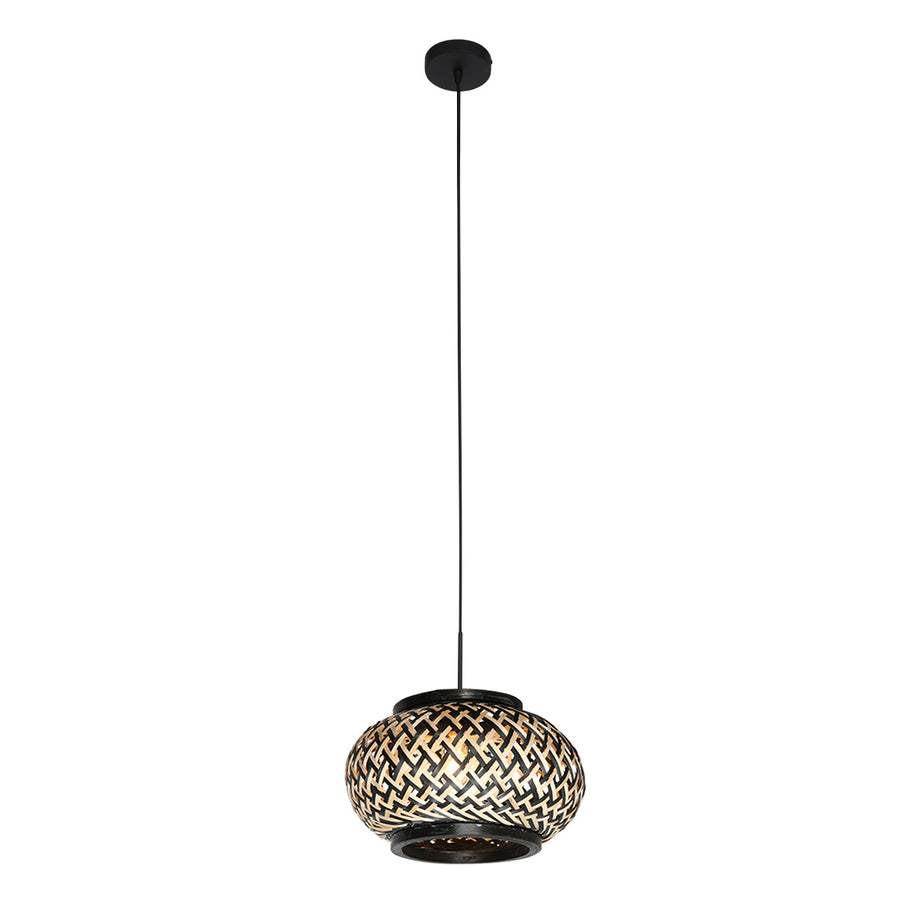 Nox Light 4538ZW – compacte hanglamp met bamboe kap