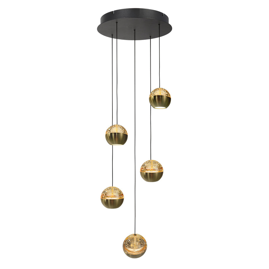 Belluno 4585ME – Luxe hanglamp in messing met 5 lichtpunten
