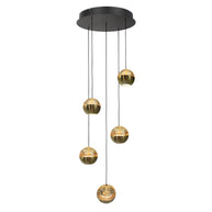 Belluno 4585ME – Luxe hanglamp in messing met 5 lichtpunten
