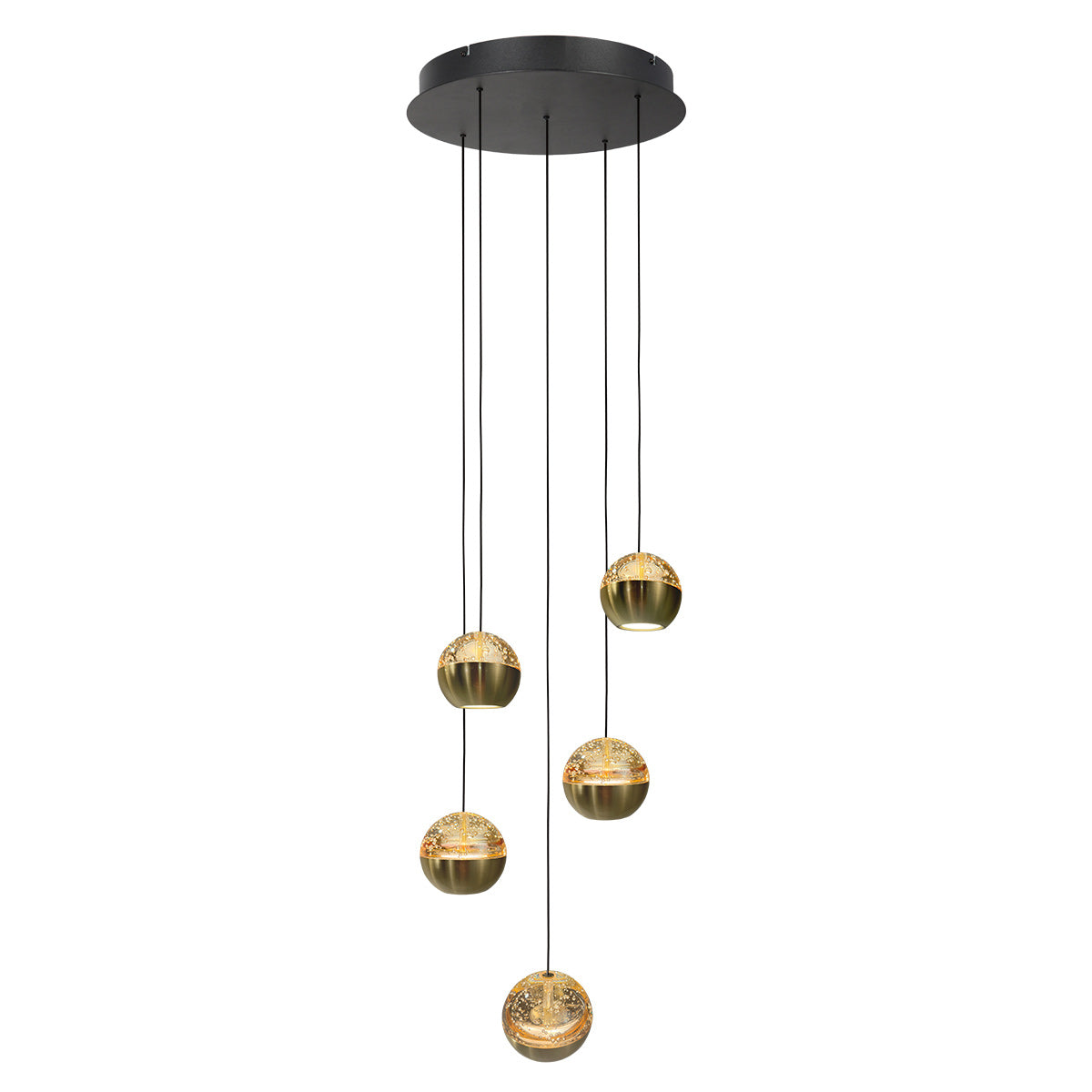 Belluno 4585ME – Luxe hanglamp in messing met 5 lichtpunten