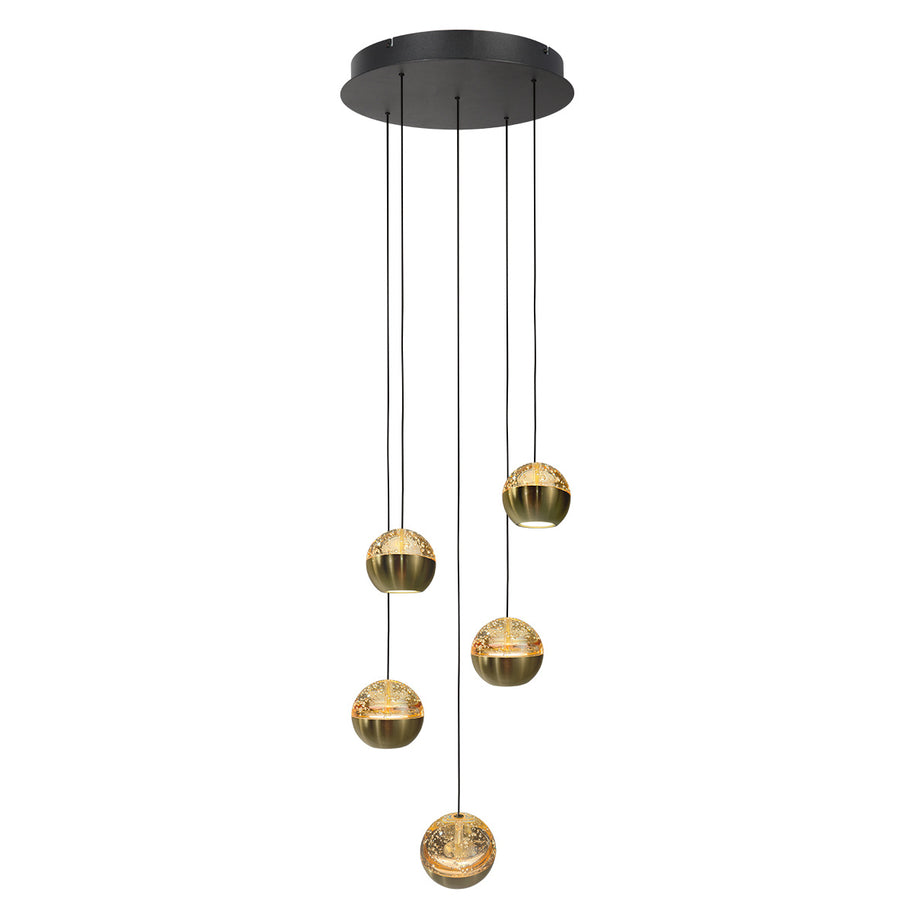 Belluno 4585ME – Luxe hanglamp in messing met 5 lichtpunten