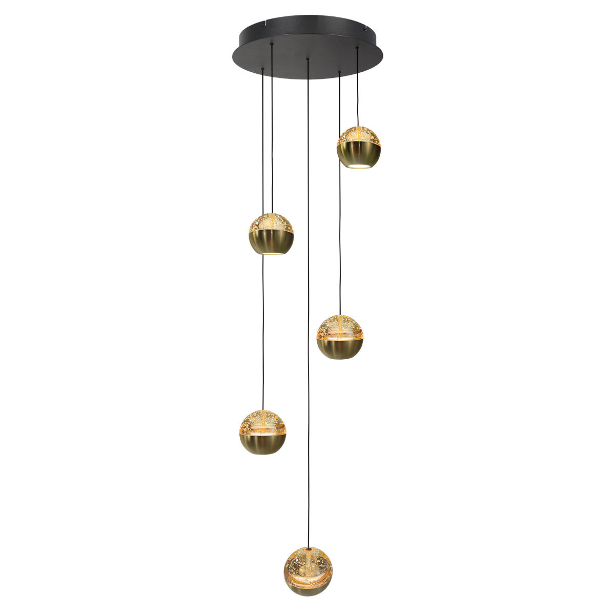 Belluno 4585ME – Luxe hanglamp in messing met 5 lichtpunten