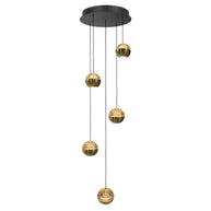 Belluno 4585ME – Luxe hanglamp in messing met 5 lichtpunten