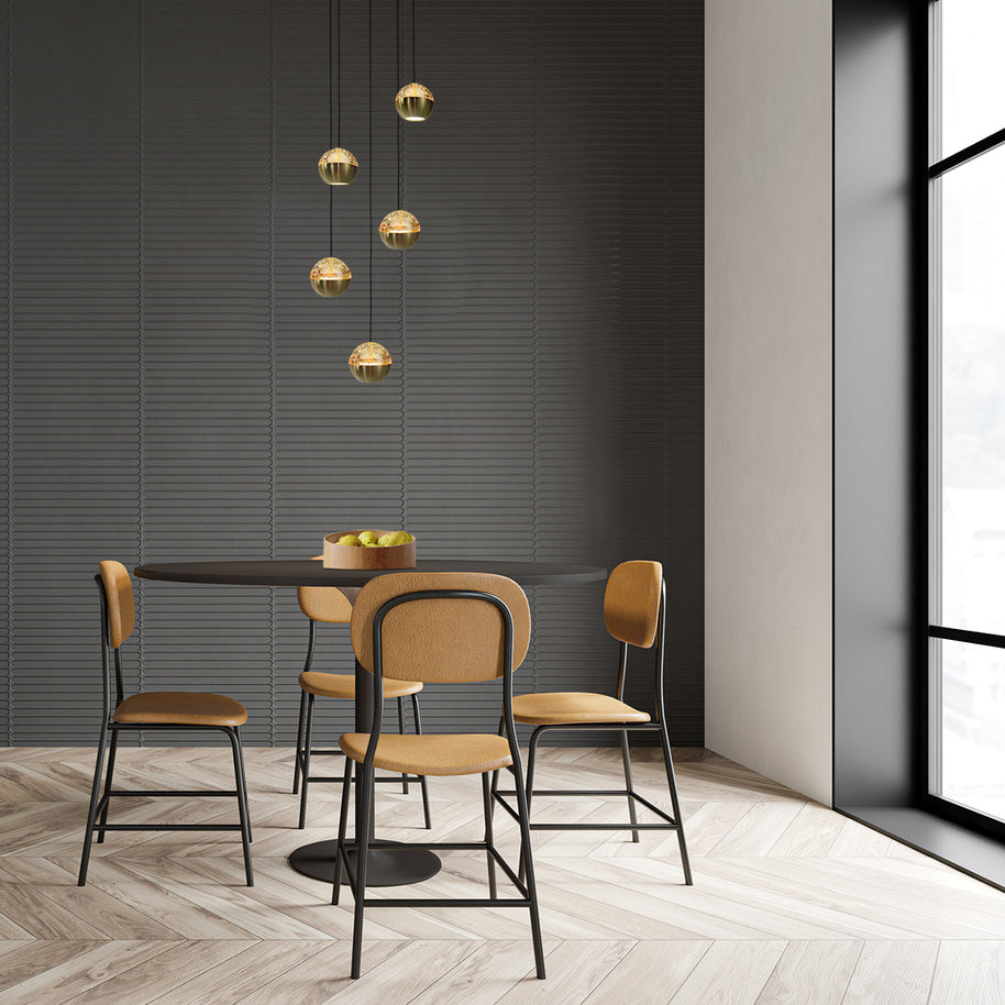 Belluno 4585ME – Luxe hanglamp in messing met 5 lichtpunten